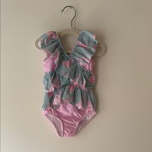 Cheeky Plum Kids Swim One Piece - Pink and Green